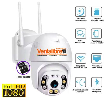 CÁMARA DE SEGURIDAD IP WIFI PTZ 360º INTERIOR EXTERIOR FULL HD