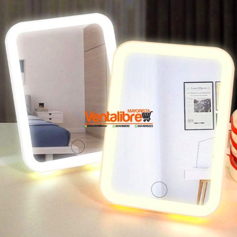 ESPEJO CON LUZ LED PLEGABLE 7" USB/PILA RECARGABLE MAKEUP MIRROR