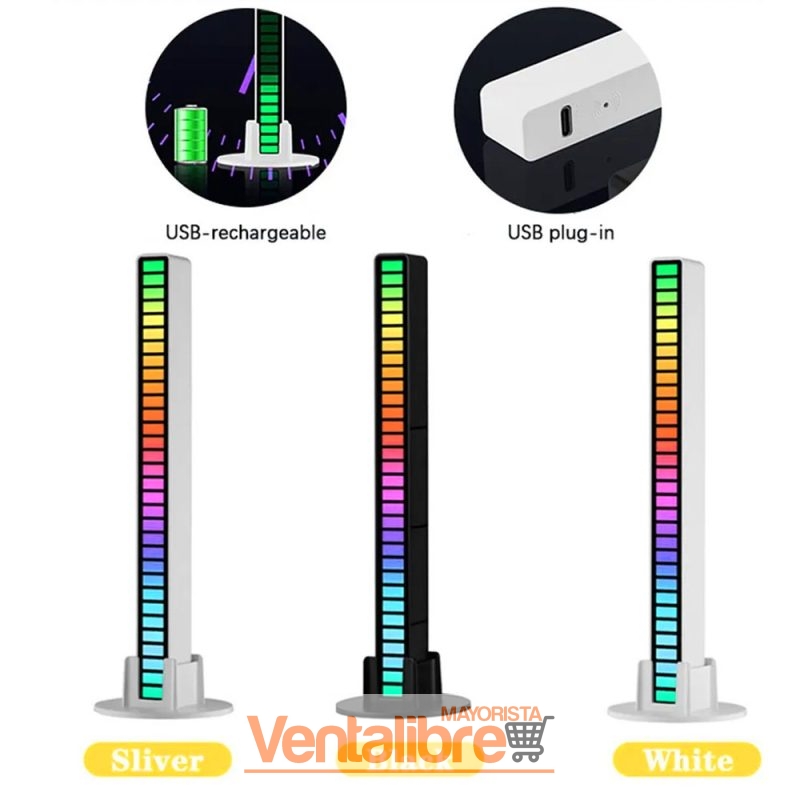 BARRA DE LUCES LED RGB RÍTMICAS ACTIVADAS POR VOZ - Imagen 2