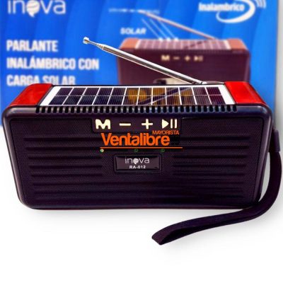 RADIO FM/USB/MP3 CARGA SOLAR EXCELENTE CALIDAD 19.5 CM. X 9.5 CM.