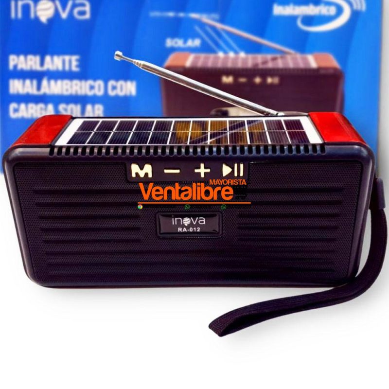 RADIO FM/USB/MP3 CARGA SOLAR EXCELENTE CALIDAD 19.5 CM. X 9.5 CM.