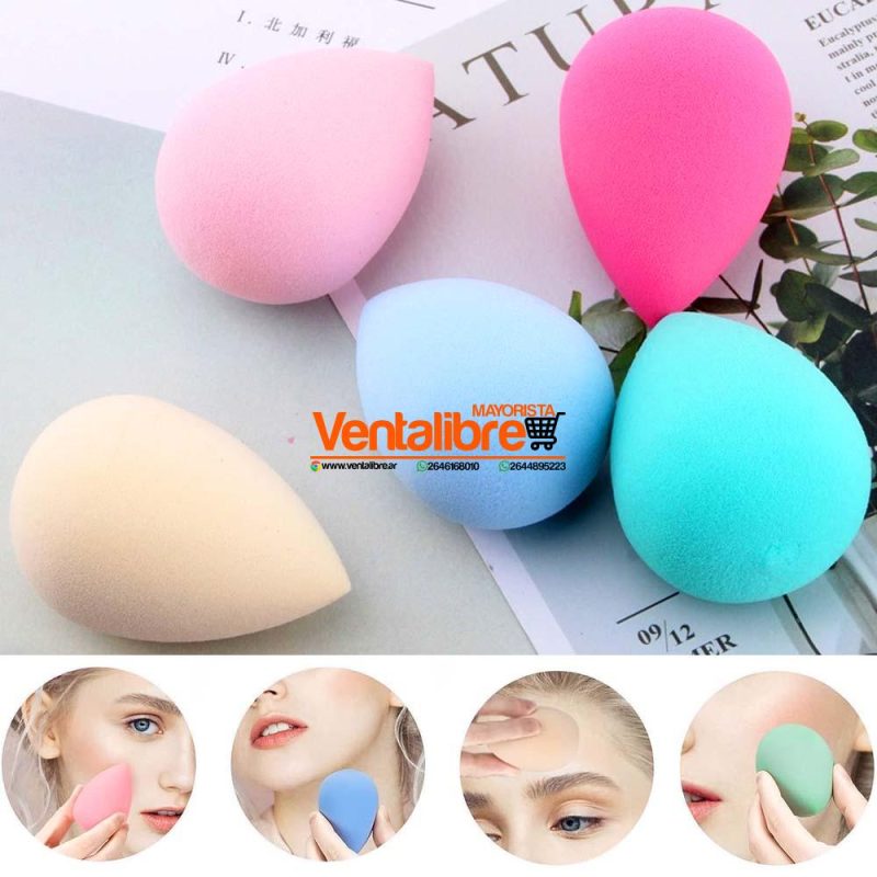 ESPONJA PARA BASES DE MAQUILLAJES VARIOS COLORES EXCELENTE CALIDAD