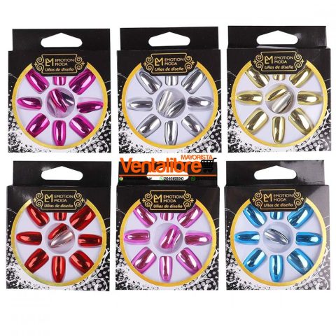 UÑAS POSTIZAS EMOTION VARIOS COLORES ESPEJADOS EN CAJA