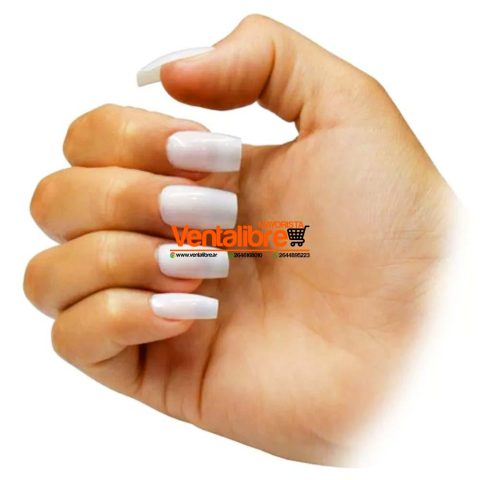 UÑAS POSTIZAS COLOR BLANCO NATURAL CAJA X 100 UNI.