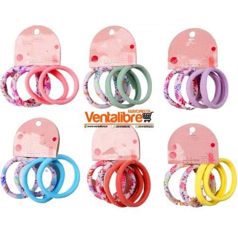 COLITAS LISAS Y ESTAMPADAS GRANDES EXCELENTE AJUSTE BLISTER X 4 UNI.