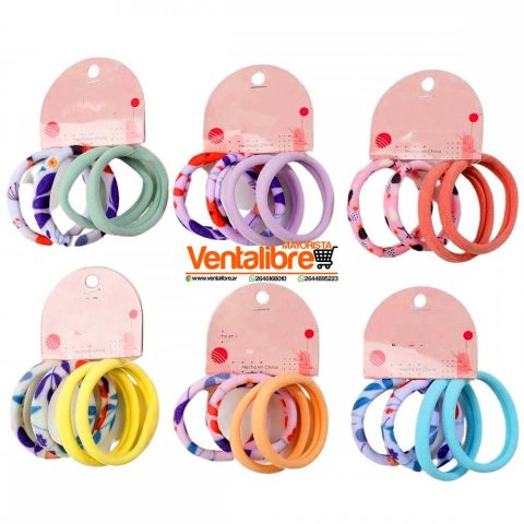 COLITAS LISAS Y ESTAMPADAS GRANDES EXCELENTE AJUSTE BLISTER X 4 UNI.