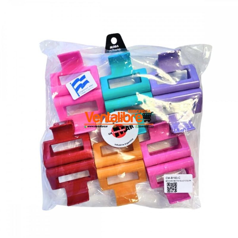 BROCHES PC 5 CM. DISEÑO RECTÁNGULO EXCELENTE CALIDAD - Imagen 4