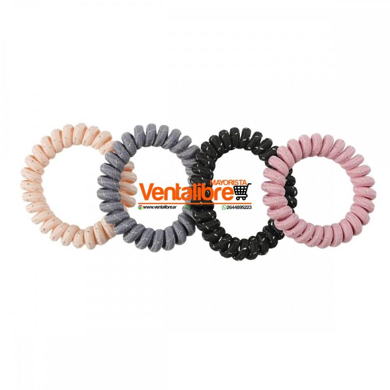 COLITAS CABLE DE TELÉFONO CON GLITTER EXCELENTE AJUSTE BLISTER X 4 UNI. - Imagen 2