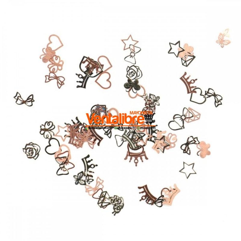 DECORACIONES PARA UÑAS EN 3D METAL COBRE VARIOS COLORES - Imagen 3