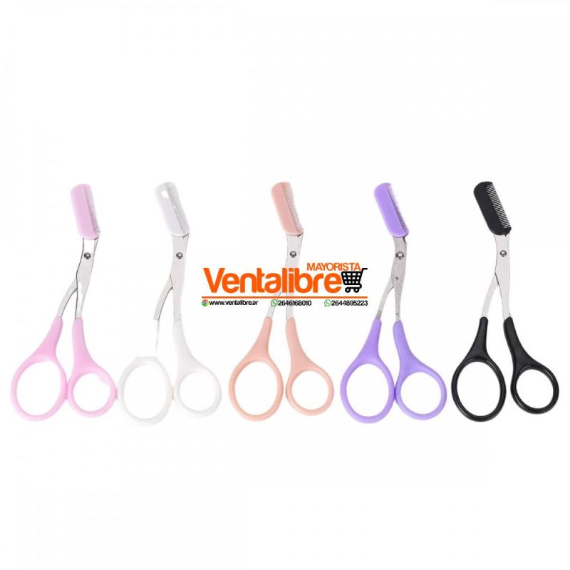 TIJERA CON PEINE PARA PERFILAR CEJAS VARIOS COLORES - Imagen 2