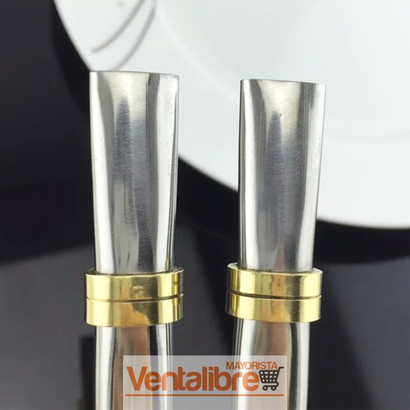 BOMBILLA PREMIUM CHATA LARGA DE ACERO INOXIDABLE - Imagen 3