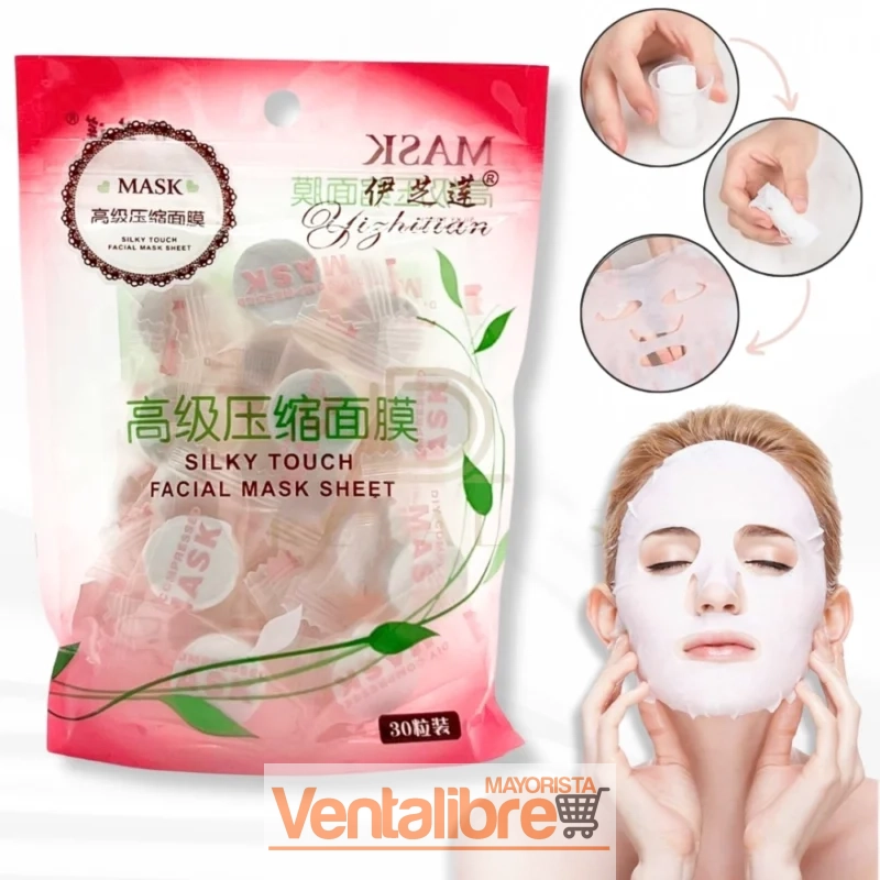 MASCARILLA COMPRIMIDA FACIAL PASTILLA CÁPSULA X 30 UNIDADES