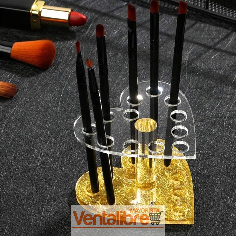 ORGANIZADOR DE BROCHAS DE MAQUILLAJE DISEÑO CORAZÓN
