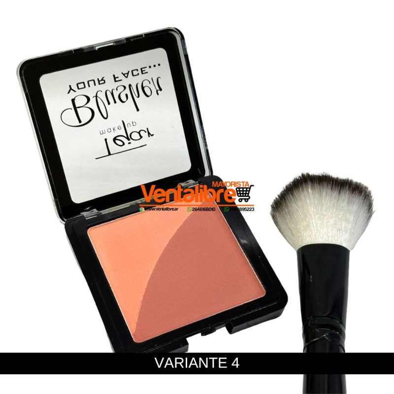 RUBOR COMPACTO COMBINADO X 2 COLORES FÓRMULA SUAVE Y REFINADA - Imagen 5