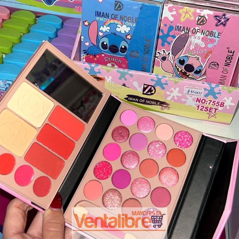 PALETA DE MAQUILLAJES STITCH IMPERMEABLE DE LARGA DURACIÓN
