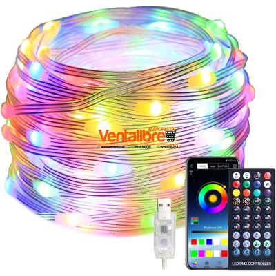 LUCES LED MULTICOLORES RGB 10 METROS CON APLICACIÓN USB