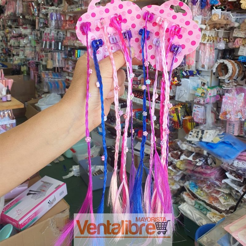 BLÍSTER DE TRENZAS CON BROCHECITOS FLOR X 6 UNI.