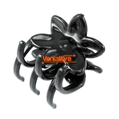 BROCHE FLOR 4 CM. NEGRO EXCELENTE CALIDAD