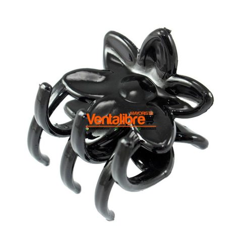 BROCHE FLOR 4 CM. NEGRO EXCELENTE CALIDAD