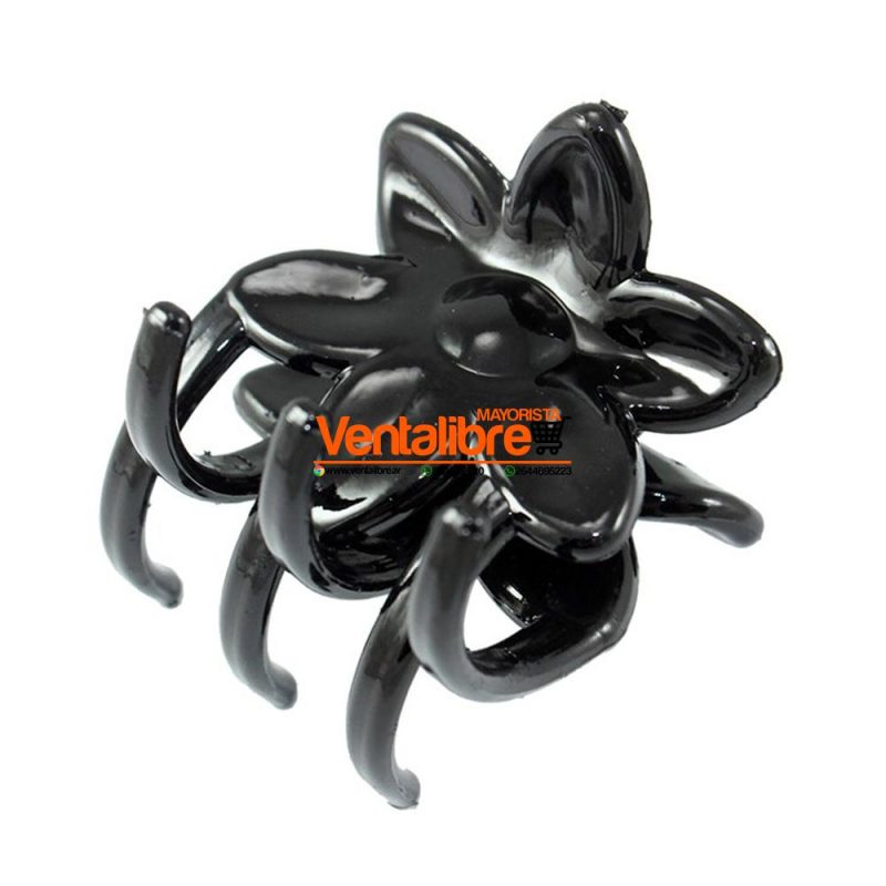 BROCHE FLOR 4 CM. NEGRO EXCELENTE CALIDAD