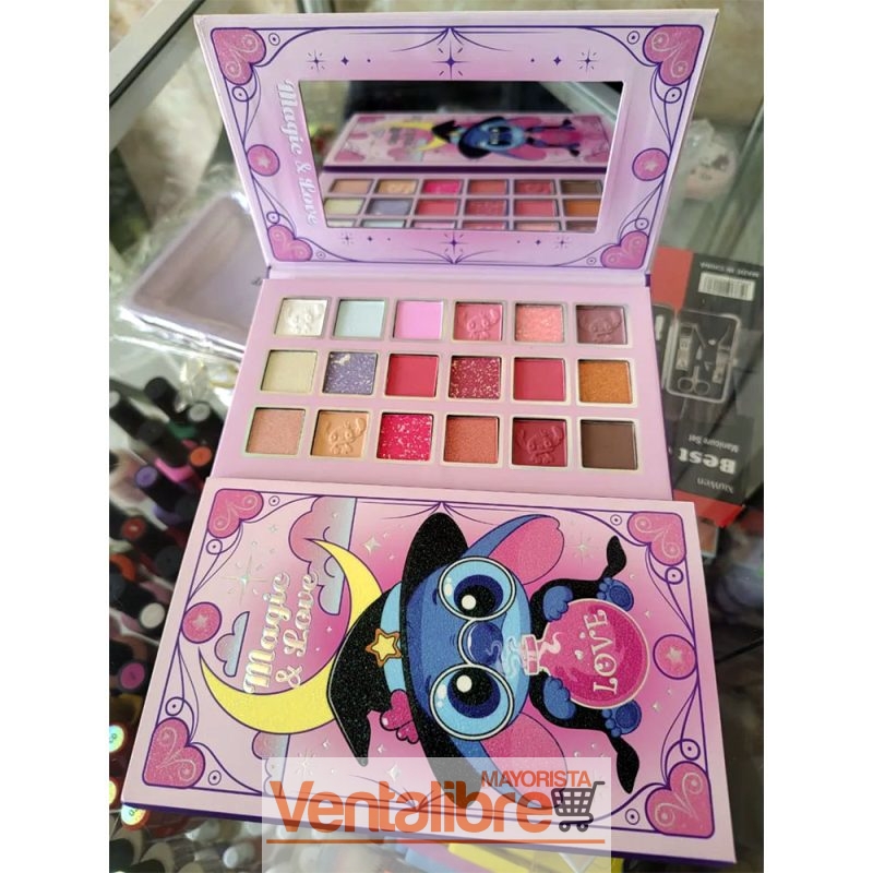 PALETA DE SOMBRAS STITCH 18 COLORES MAS ESPEJO