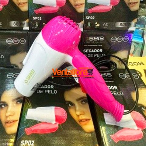 SECADOR DE PELO VIAJERA 800W. PAGABLE VARIOS COLORES