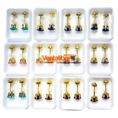 AROS ABRIDORES DE ACERO STRASS N°4 COLOR DORADO EXCELENTE CALIDAD