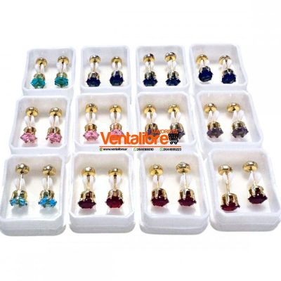 AROS ABRIDORES DE ACERO STRASS N°5 COLOR DORADO EXCELENTE CALIDAD