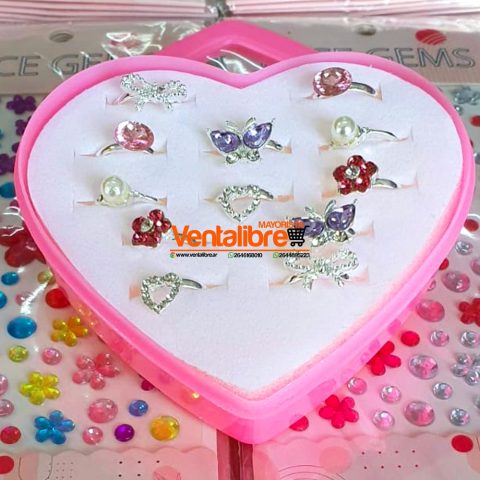 ANILLO INFANTIL FORMAS DE GEMAS VARIOS MODELOS