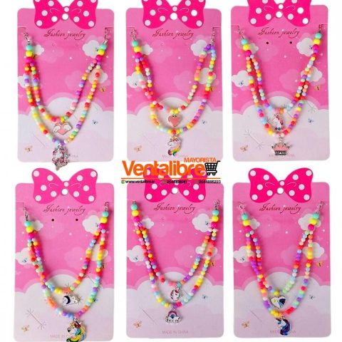 SET INFANTIL COLLAR Y PULSERA CANUTILLOS Y DIJE EXCELENTE CALIDAD