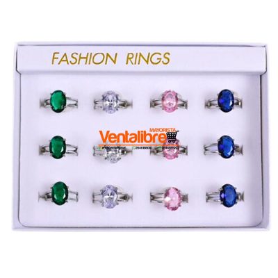 ANILLOS CON PIEDRA OVAL EXCELENTE CALIDAD VARIOS COLORES