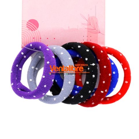 COLITAS DE TOALLA ESTAMPADA A LUNARES COLOR OSCURO EXCELENTE AJUSTE X 6 UNID.