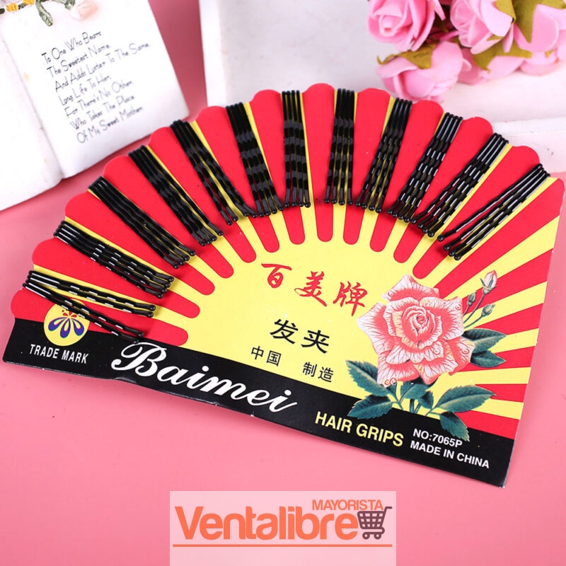 HEBILLAS INVISIBLES PARA PELO EN ABANICO X 48U.