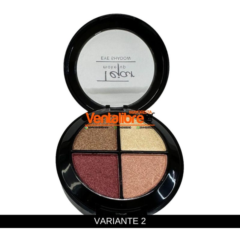 PALETA DE SOMBRA CON ESPEJO POR 4 TONOS MAS APLICADOR - Imagen 3