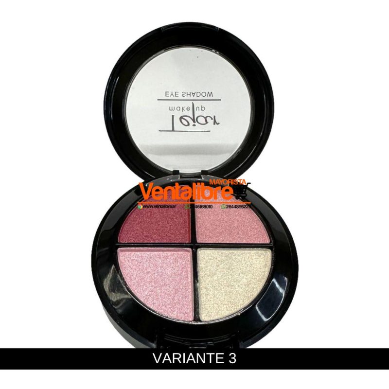 PALETA DE SOMBRA CON ESPEJO POR 4 TONOS MAS APLICADOR - Imagen 4
