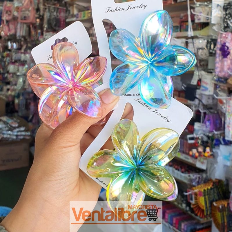 BROCHE FLOR HAWAIANA COLORES EXCELENTE CALIDAD - Imagen 2