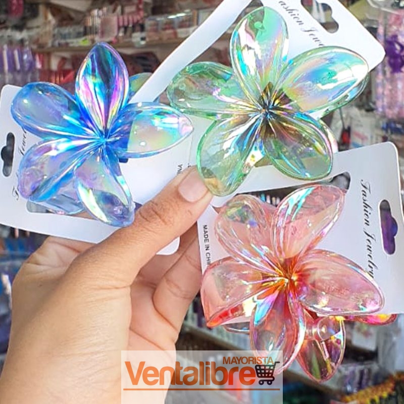 BROCHE FLOR HAWAIANA COLORES EXCELENTE CALIDAD