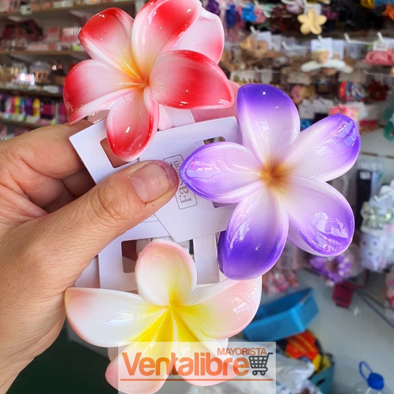 BROCHE FLOR HAWAIANA COLORES EXCELENTE CALIDAD - Imagen 2