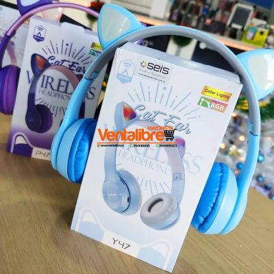 AURICULAR VINCHA BLUETOOTH GATITO CON LUZ