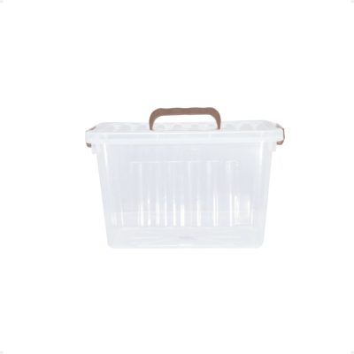 CAJA ORGANIZADORA TRANSPARENTE X 6 LTS. APILABLE CON TRABAS Y MANIJAS - Image 2