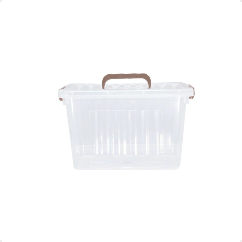 CAJA ORGANIZADORA TRANSPARENTE X 6 LTS. APILABLE CON TRABAS Y MANIJAS - Imagen 2