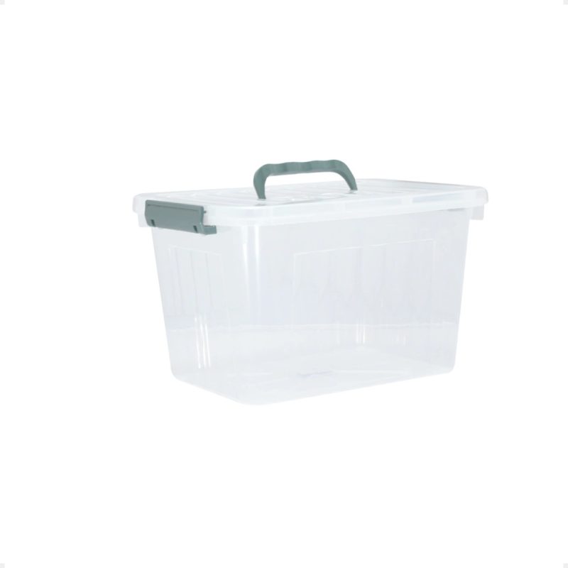 CAJA ORGANIZADORA TRANSPARENTE X 6 LTS. APILABLE CON TRABAS Y MANIJAS - Imagen 3
