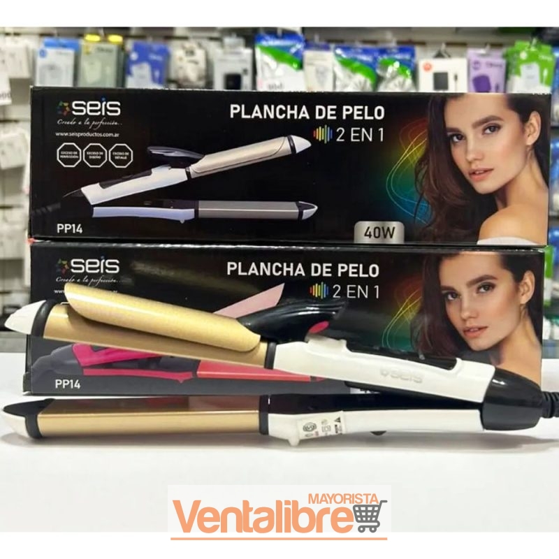 PLANCHA DE PELO 2 EN 1 ALISADOR Y ONDULADOR 40W.