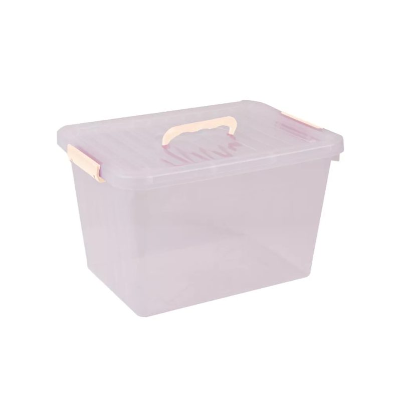 CAJA ORGANIZADORA TRANSPARENTE X 6 LTS. APILABLE CON TRABAS Y MANIJAS - Imagen 4