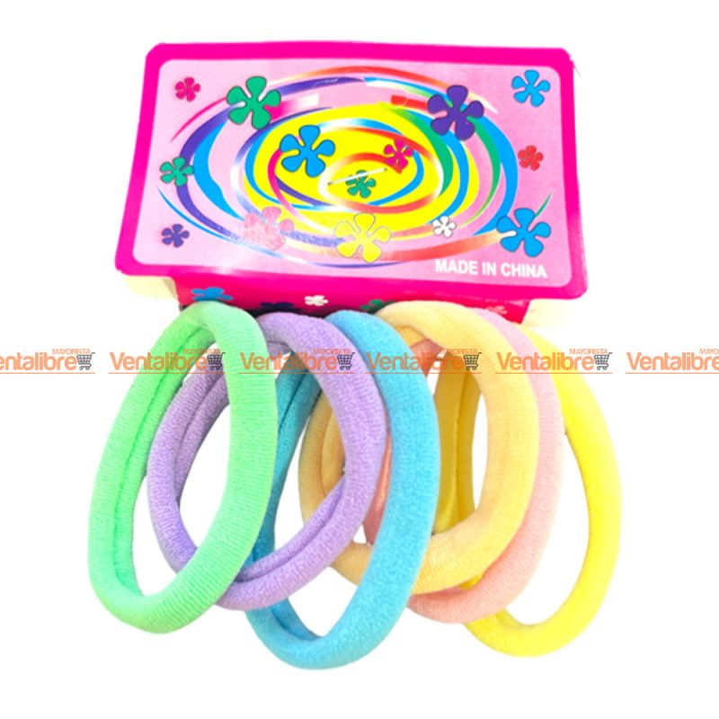 BLÍSTER DE COLITAS GRANDES PARA PELO X 6 UNI. COLORES SURTIDOS.