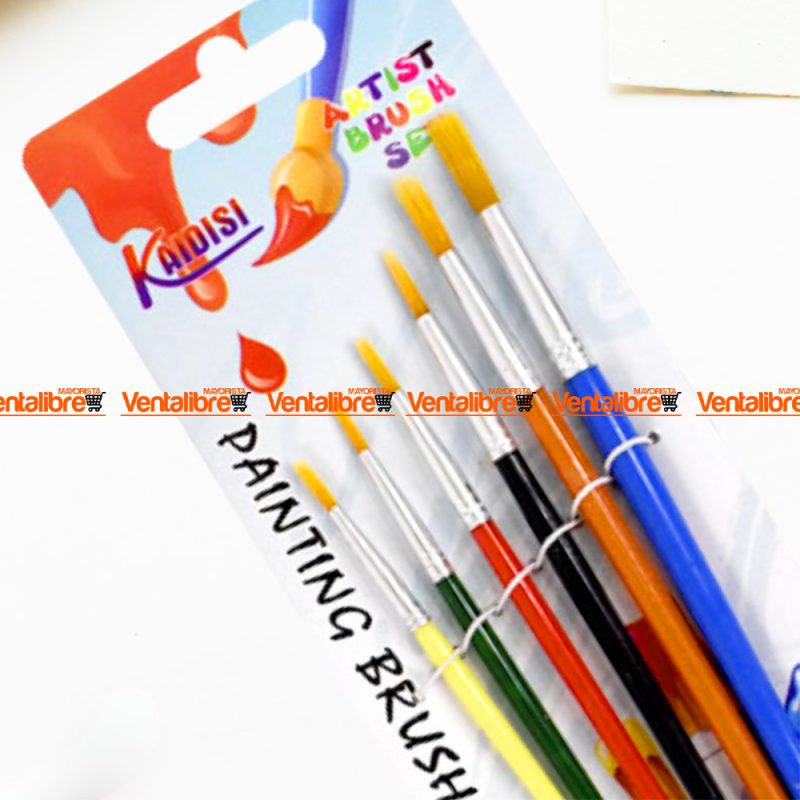 SET DE PINCELES CHATOS Y TRAZO FINO BLÍSTER X UNI.