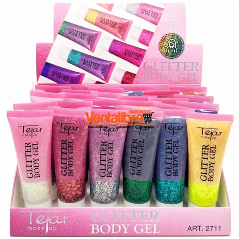 GEL CORPORAL CON GLITTER PARA MAQUILLAJES Y PEINADOS