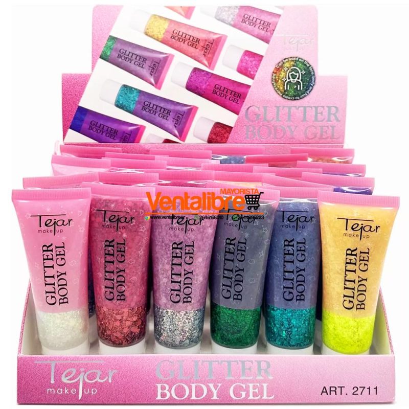 GEL CORPORAL CON GLITTER PARA MAQUILLAJES Y PEINADOS