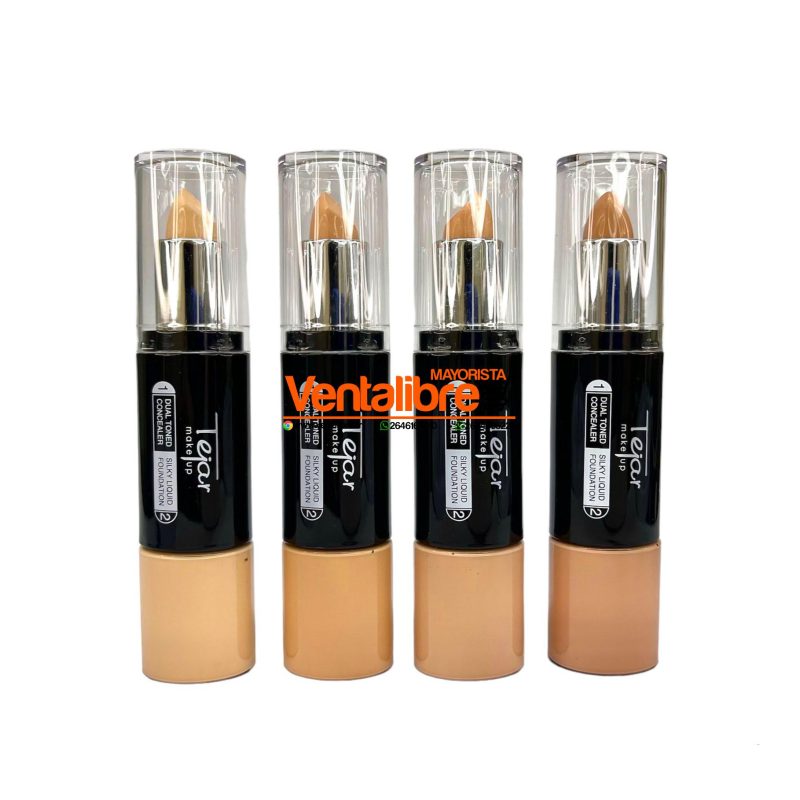 MAQUILLAJE FLUIDO CON APLICADOR Y CORRECTOR DE OJERAS DOS EN UNO - Image 3