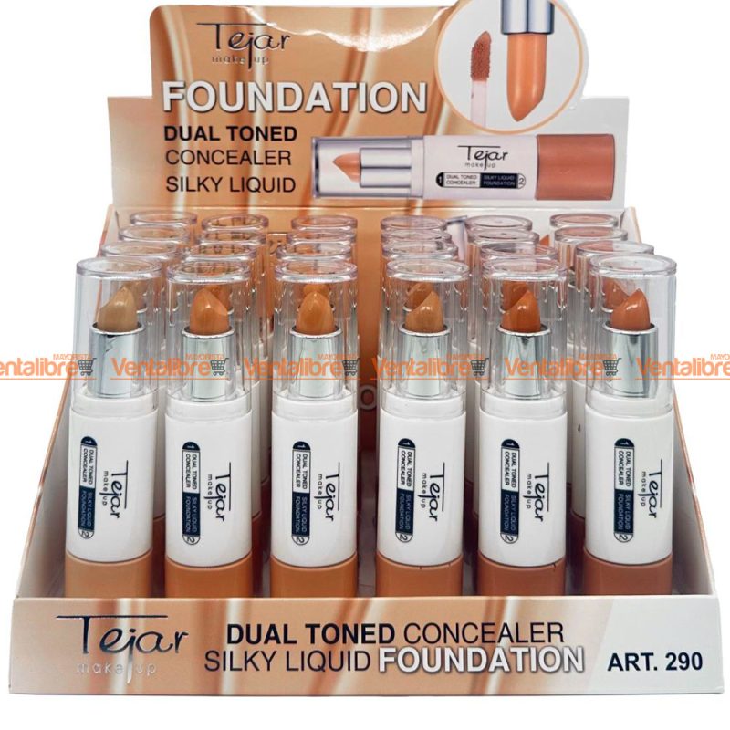 MAQUILLAJE FLUIDO CON APLICADOR Y CORRECTOR DE OJERAS DOS EN UNO